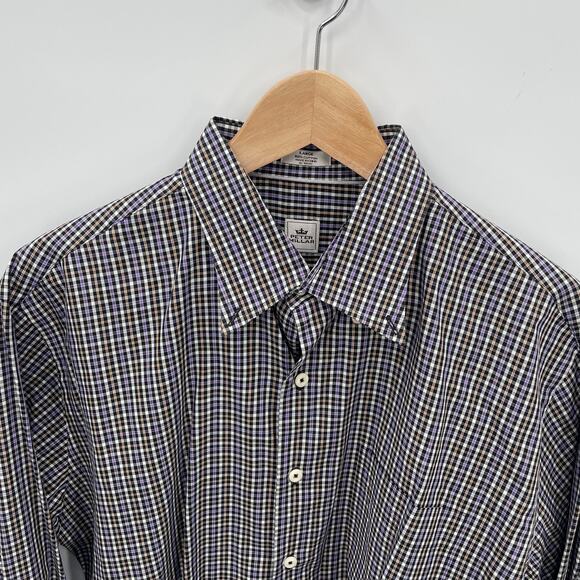 PETER MILLAR Cotton Button Down Plaid Shirt // L - Picture 2 of 7